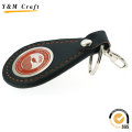 Porte-clés en cuir Keyring en métal de cadeau de promotion avec le logo de cachet